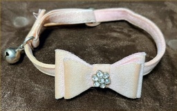 Pink Suade Bow Collar 